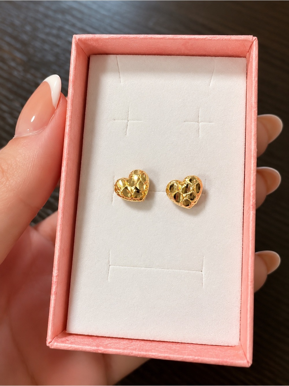 10k Gold Heart Stud Earrings - Women Jewelry